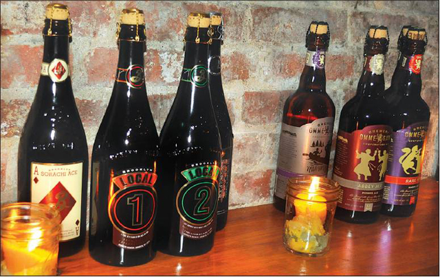 Photo by Cyndi Murray | A display of New York-produced wine, beers and spirits.