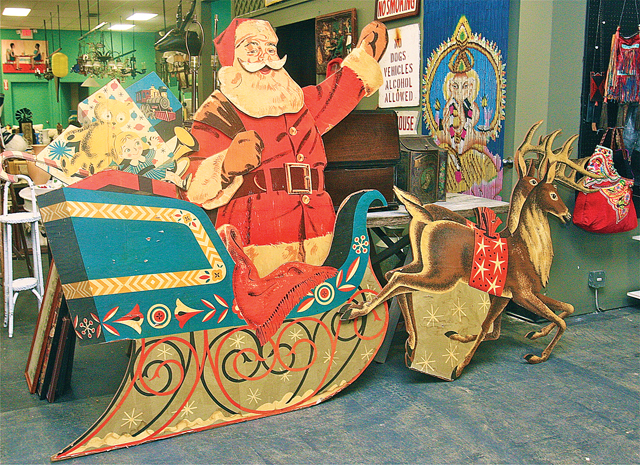 Photo by Barbaraellen Koch | This vintage department store Santa Claus display, for sale at Consignment Galore in Riverhead for $225, could add a little holiday spirit to your lawn.