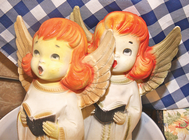 Photo by Barbaraellen Koch | Plug in this pair of light-up plastic angels, available for $28 at Jamesport Country Store, to infuse any room with holiday cheer.