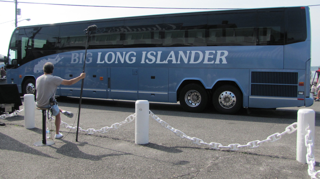 CLAIRE LEADEN PHOTO | The Big Long Islander was a stand-in for Hampton Jitney on the shoot.