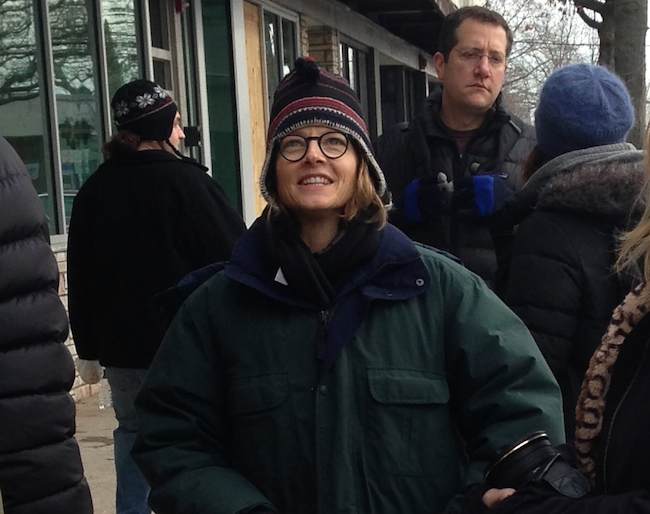 CYNDI MURRAY PHOTO | Jodie Foster on the set of Orange is the New Black in downtown Riverhead Friday morning.