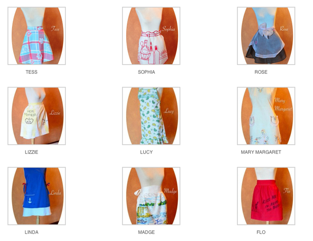 Some of the aprons used in the stories of the 'Apron Strings Project.'