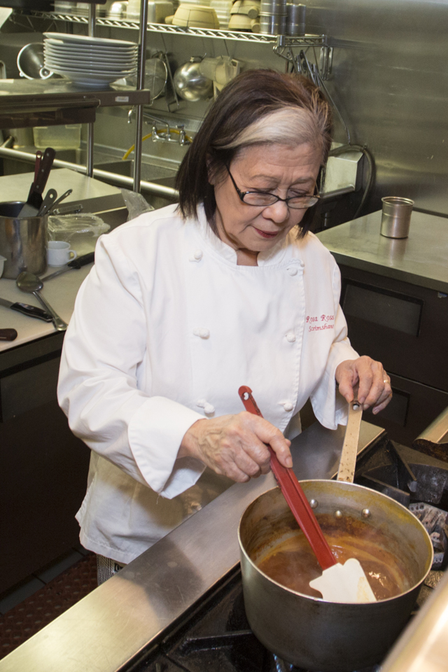 Rosa Ross cooking at Scrimshaw