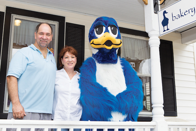 Keith and Nancy Kouris at bakery location in Greenport last summer. (Katharine Schroeder file photo)