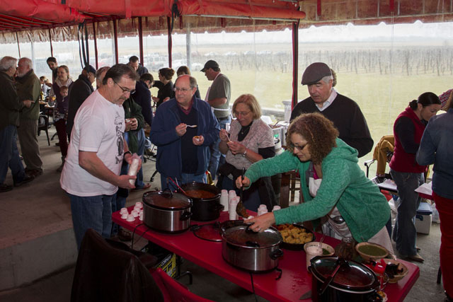 The crowded tasting room at Clovis Point.