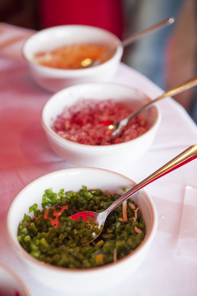 Condiments to complement the chili. 