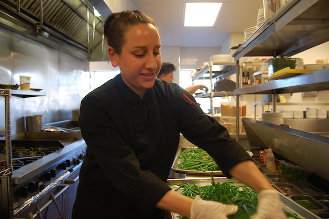 Arielle Ferrara in the kitchen at the Riverhead Project. (Credit: Vera Chinese)