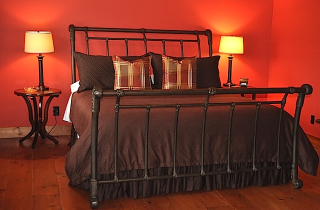 Vineyard Suite 2 boasts king-size sleigh bed, marble tiled stand-up shower and views of the on site vineyard.