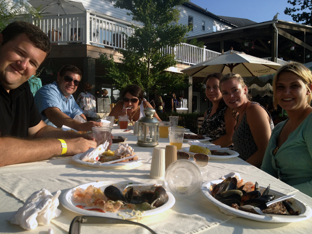 The Times/Review staff at a Pridwin cookout in 2013. (Credit: Vera Chinese