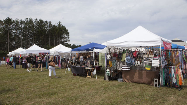 Vendor stalls.