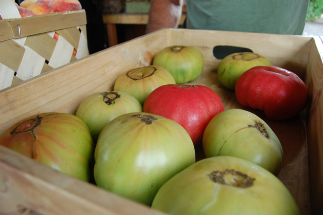 Green Giant and German Johnson heirloom tomatoes from Long Season Farms. (Credit: Vera Chinese)
