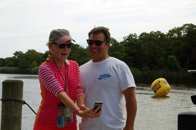 Mary Shafer of Aquebogue takes a selfie after taking first place in her division. (Credit: Vera Chinese)