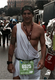Dennis McDermott running the Rome Marathon.