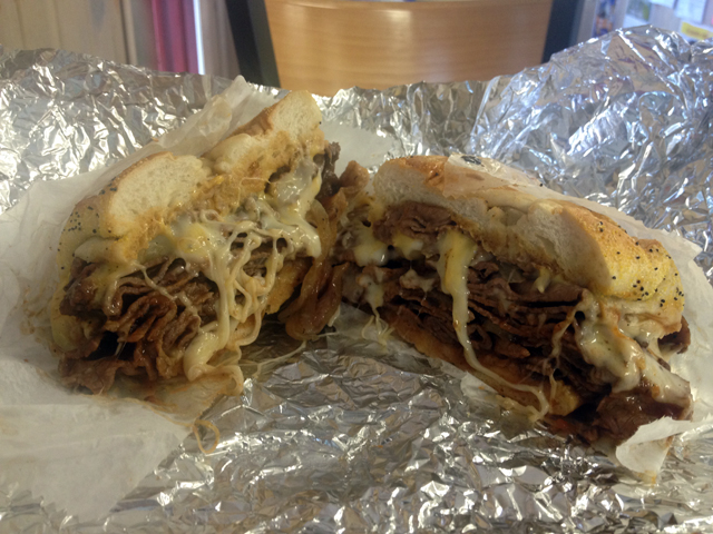 A Philly cheesesteak from Wayside Market in Southold. (Credit: Vera Chinese)