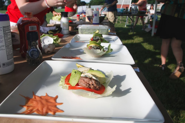 Madison Kent and Lisa Angell's finished product--hamburger sliders in lettuce cups. (Credit: Claire Leaden)