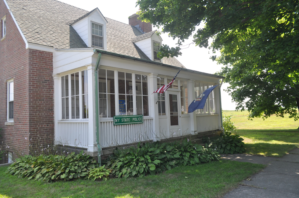 Yes, that is a police station. The state police barracks on the Island.