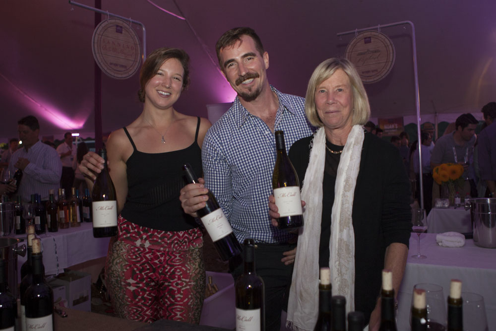 McCall Winery's Nicola Plimpton, right, with Bethany Tuthill and Brewster McCall. (Credit: Katharine Schroeder)