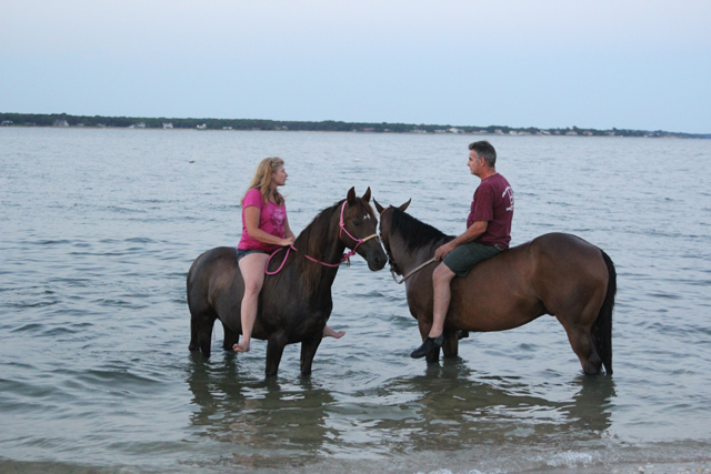 Joe Trezza and Nicole Matuza riding "Faith."