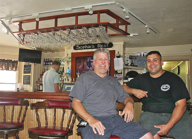Owners Tom Grattan (left) and Charlie Manwaring at the bar. (Credit: Barbaraellen Koch)