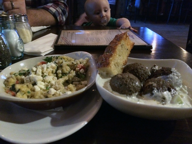 Mediterranean risotto and lamb meatballs from That Meetball place. (Credit: Vera Chinese)