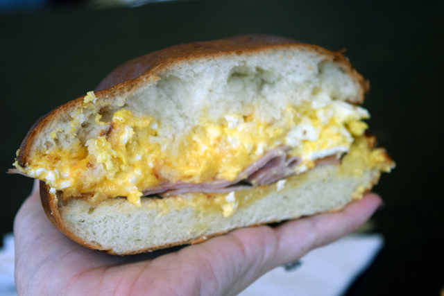 The Awesome Egg Sandwich from Erik's in Southold. (Credit: Vera Chinese)