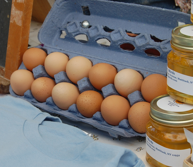 Eggs from Browder's Birds in Mattituck. (Credit: Vera Chinese)