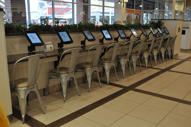 Tanger 2's food court was recently renovated and features raised seating and, at left, an 