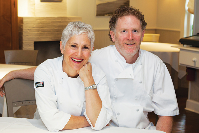 Claudia Fleming and Gerry Hayden inside their Southold restaurant in 2010. (Credit: Katharine Schroeder)