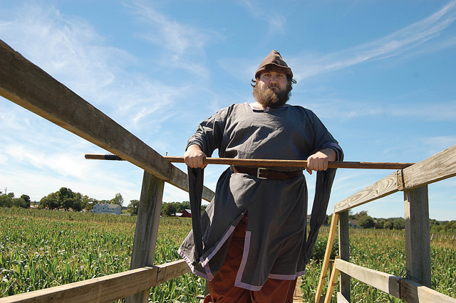 Actor Adam Donohue as Little John.