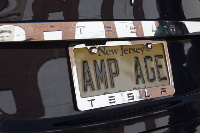 One of several clever license plates on Tesla cars.
