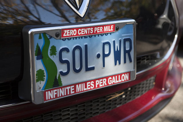 One of several clever license plates on Tesla cars.