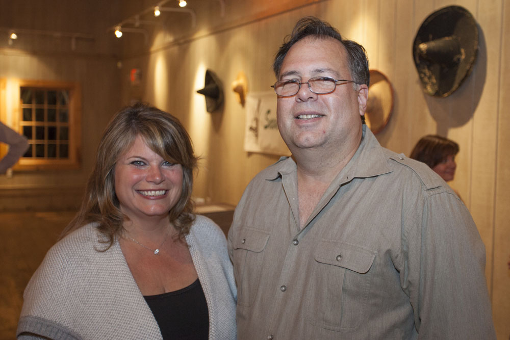 Riverhead councilwoman Jodi Giglio with NFEC president Bill Toedter. (Credit: Katharine Schroeder)