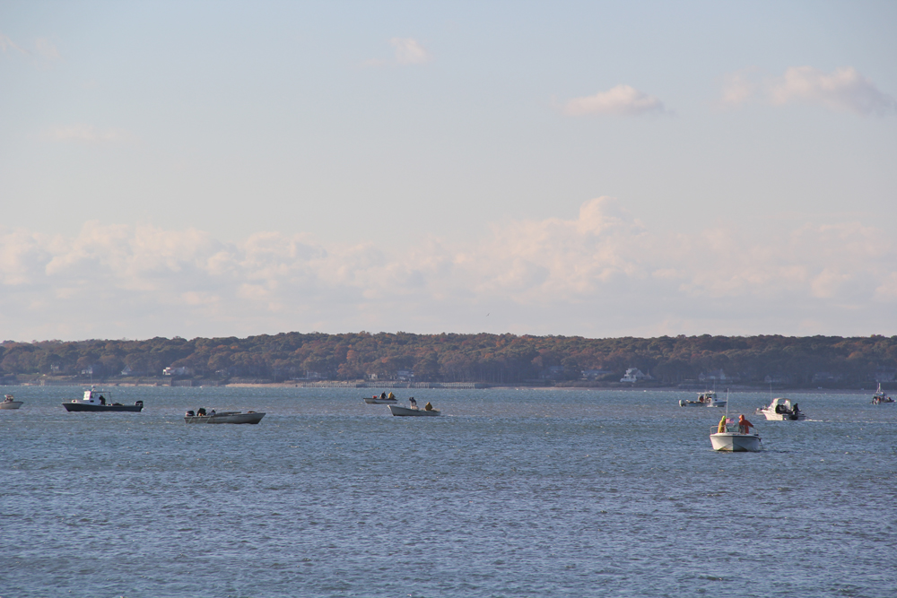 By 8:30 a.m. the choppy water had died down Monday. (Credit: Carrie Miller)