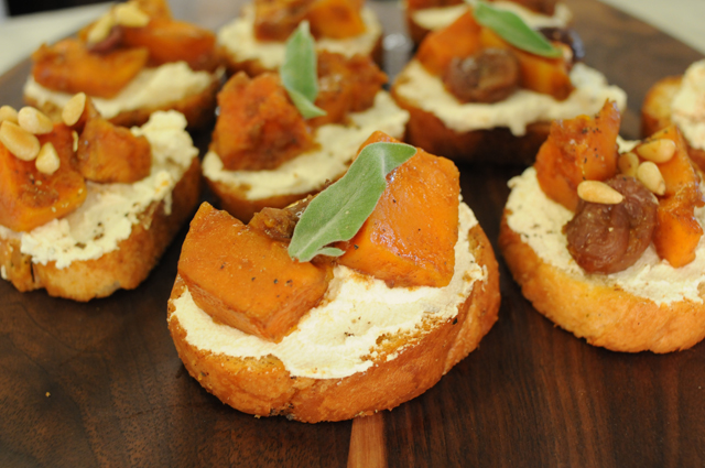 Lombardi's butternut squash salad on crostini toast. (Photo courtesy of Lauren Lombardi).