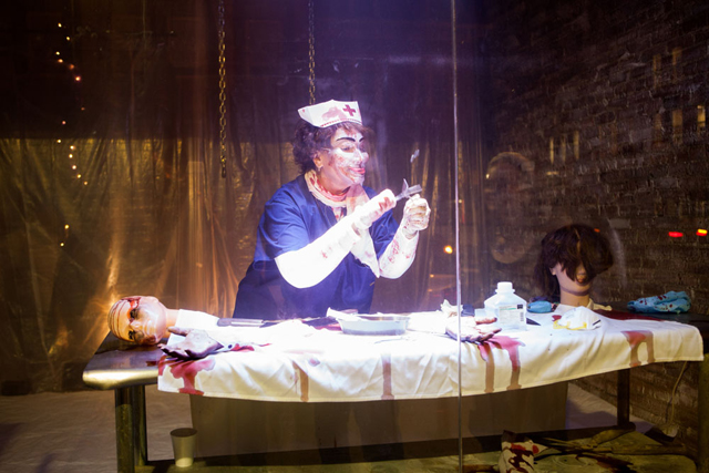A ghoulish operation performed at a storefront on Main Street. (Credit: Katharine Schroeder)