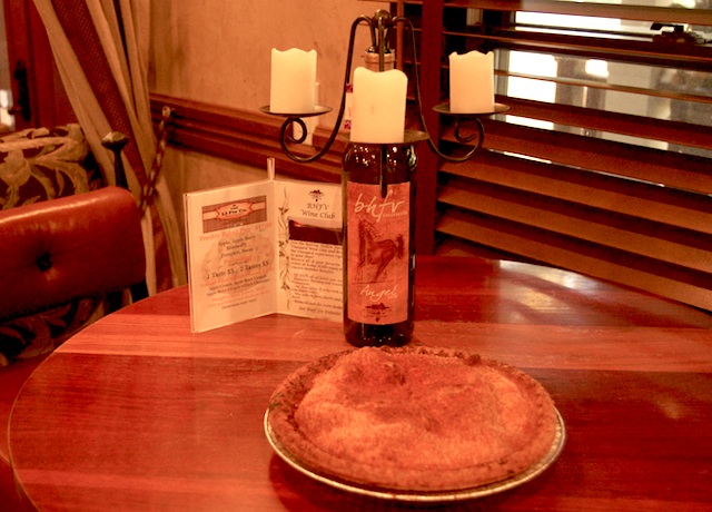 LI Pie Company products and tastings are available at Baiting Hollow Farm Vineyard. (Cyndi Murray photo)