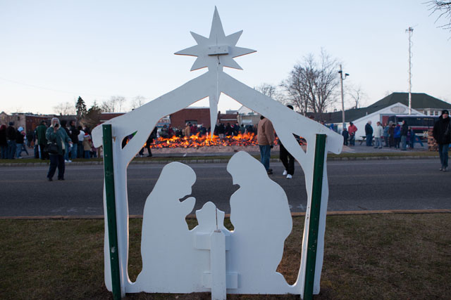 The Nativity set up along the waterfront.