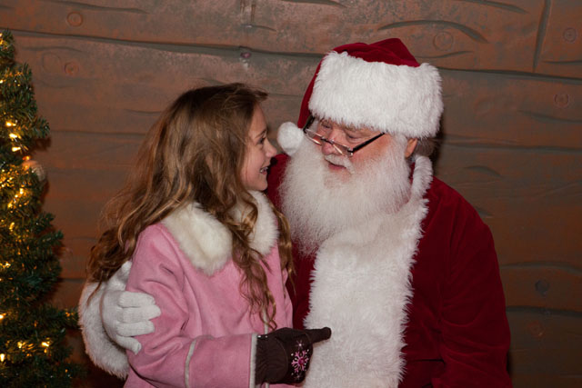 Giavonna Scharf, 8, of Jamesport talks to Santa.