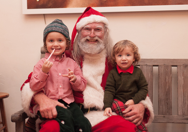 Santa with grandkids