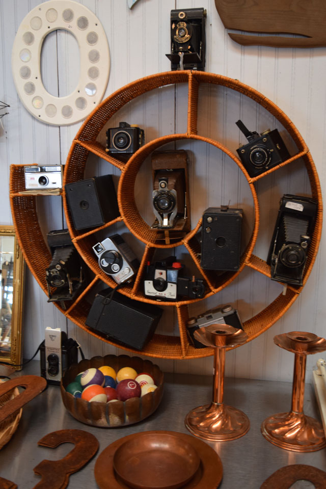 Vintage cameras for sale at Small Holdings Farm in Aquebogue. (Credit: Vera Chinese)