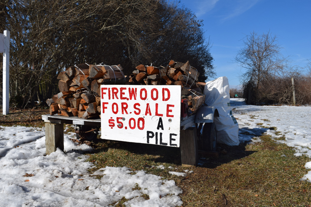 Firewood for sale on Route 48. (Credit: Vera Chinese)