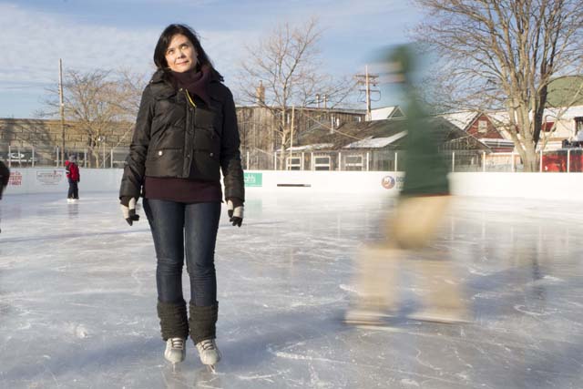Our Danielle Doll on the ice in Greenport. (Credit: Katharine Schroeder)