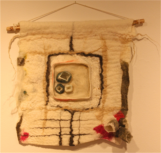 An untitled felt tapestry by Justine Moody of Hampton Bays.