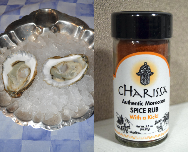 oysters and cHarissa seasoning.
