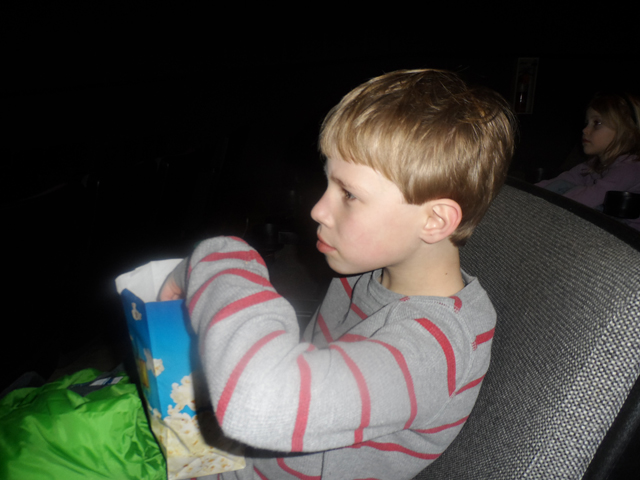 Brian Huber enjoys The Spongebob Movie. (Credit: Laura Huber)