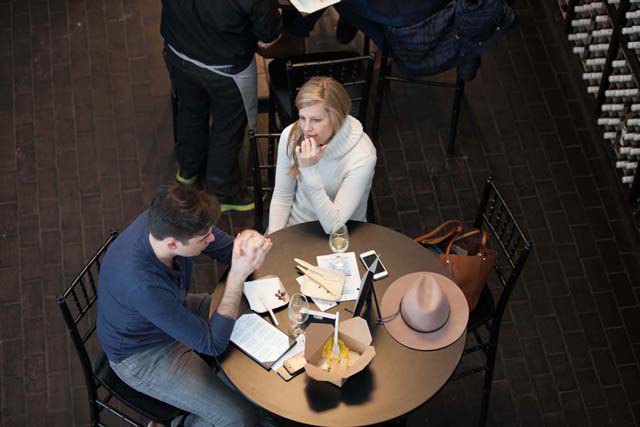 A couple at Bedell Cellars Saturday. (Credit: Katharine Schroeder)