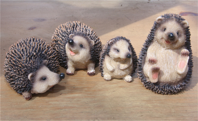 Hedgehog garden ornaments.