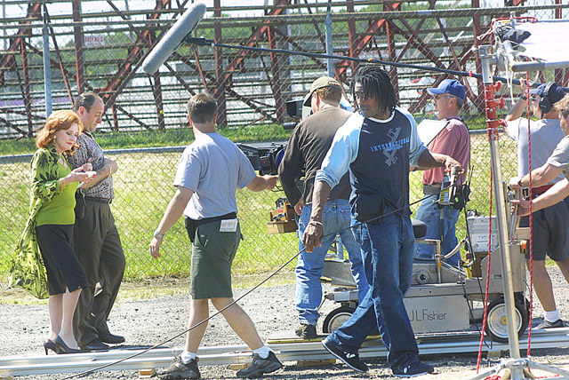 James Gandolfini on set in Riverhead. (Credit: Barbaraellen Koch photo)
