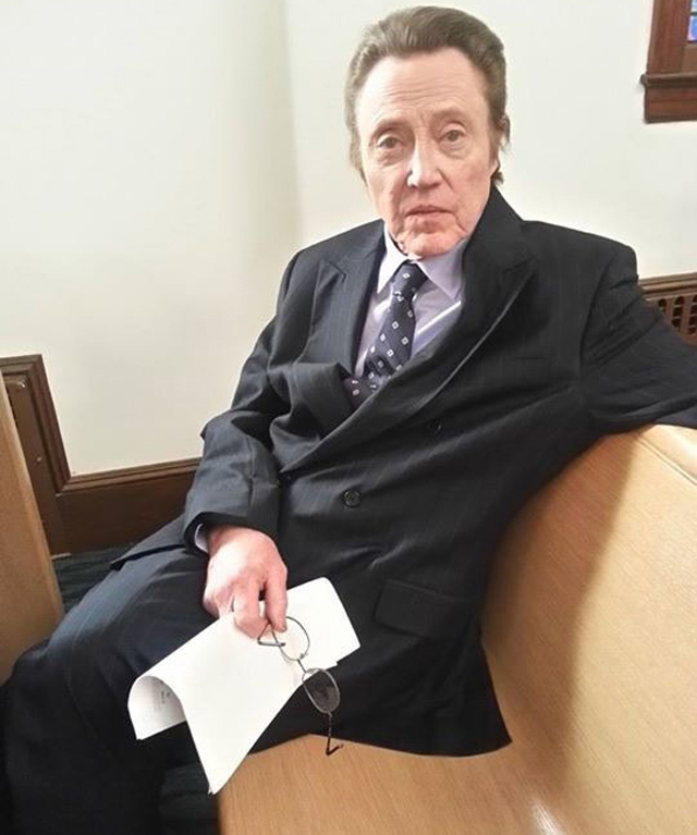 Christopher Walken on set at Temple Israel in Riverhead. (Credit: Judy Sky)
