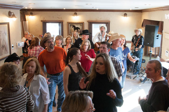 The tight quarters didn't dampen the dancers' spirits. (Credit: Katharine Schroeder)